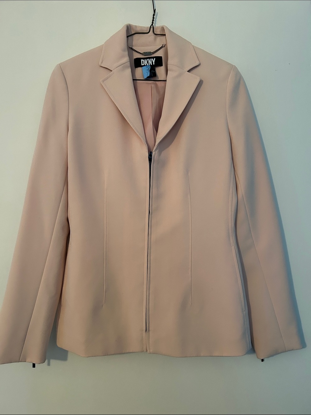 DKNY Women's Pale Blush Zip-Front Blazer